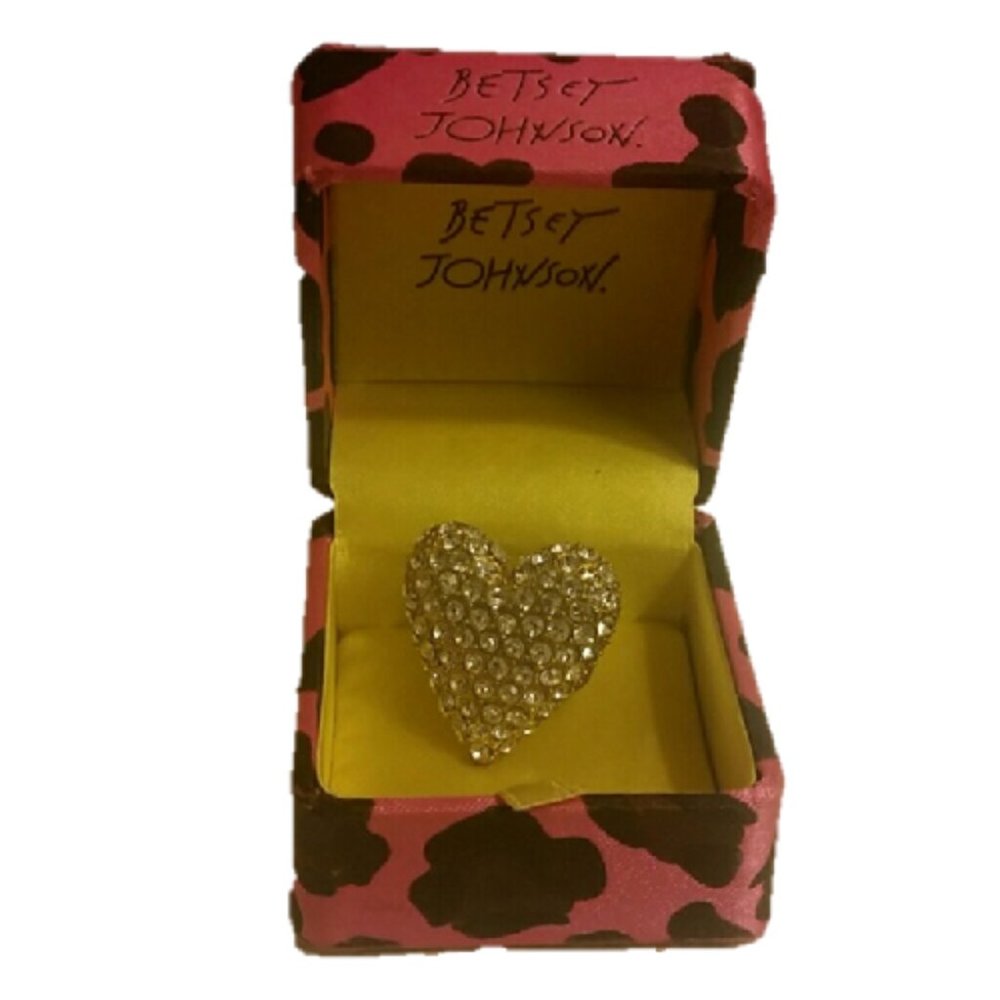 Betsey Johnson Diamond Heart Cocktail Ring